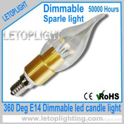 360 degree Dimmable 4W E14 Led candle light
